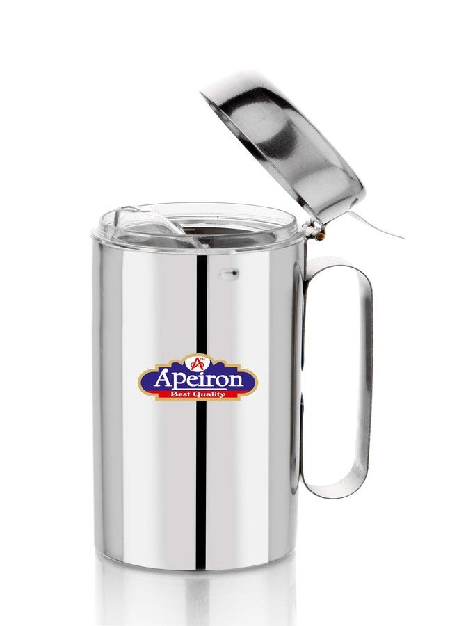 Apeiron Stainless Steel | Oil Dispenser | Transparent Nozzle | Cooking Oil Dispenser | Oil Stopper | Oil Pourer | Sliver | (500ml Pack of 1) - Image 5